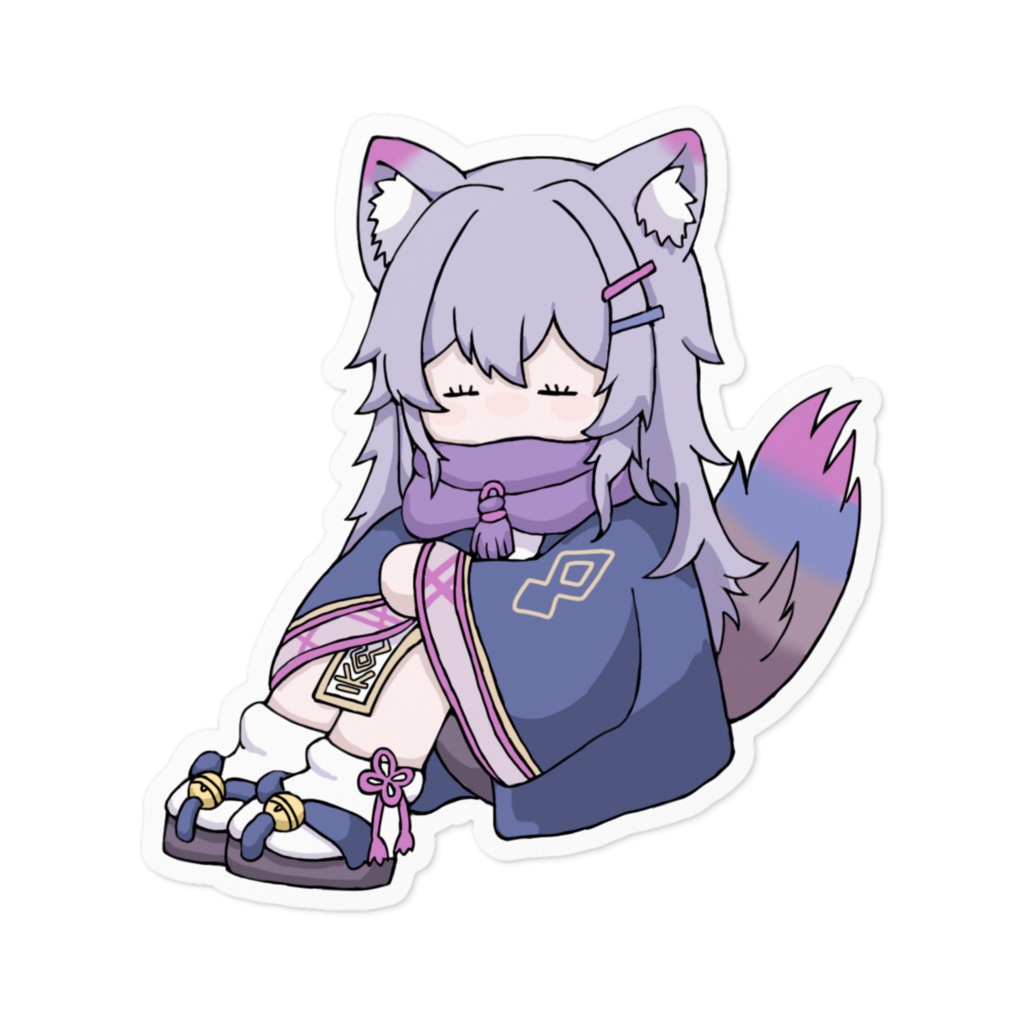おすわり長ステッカー