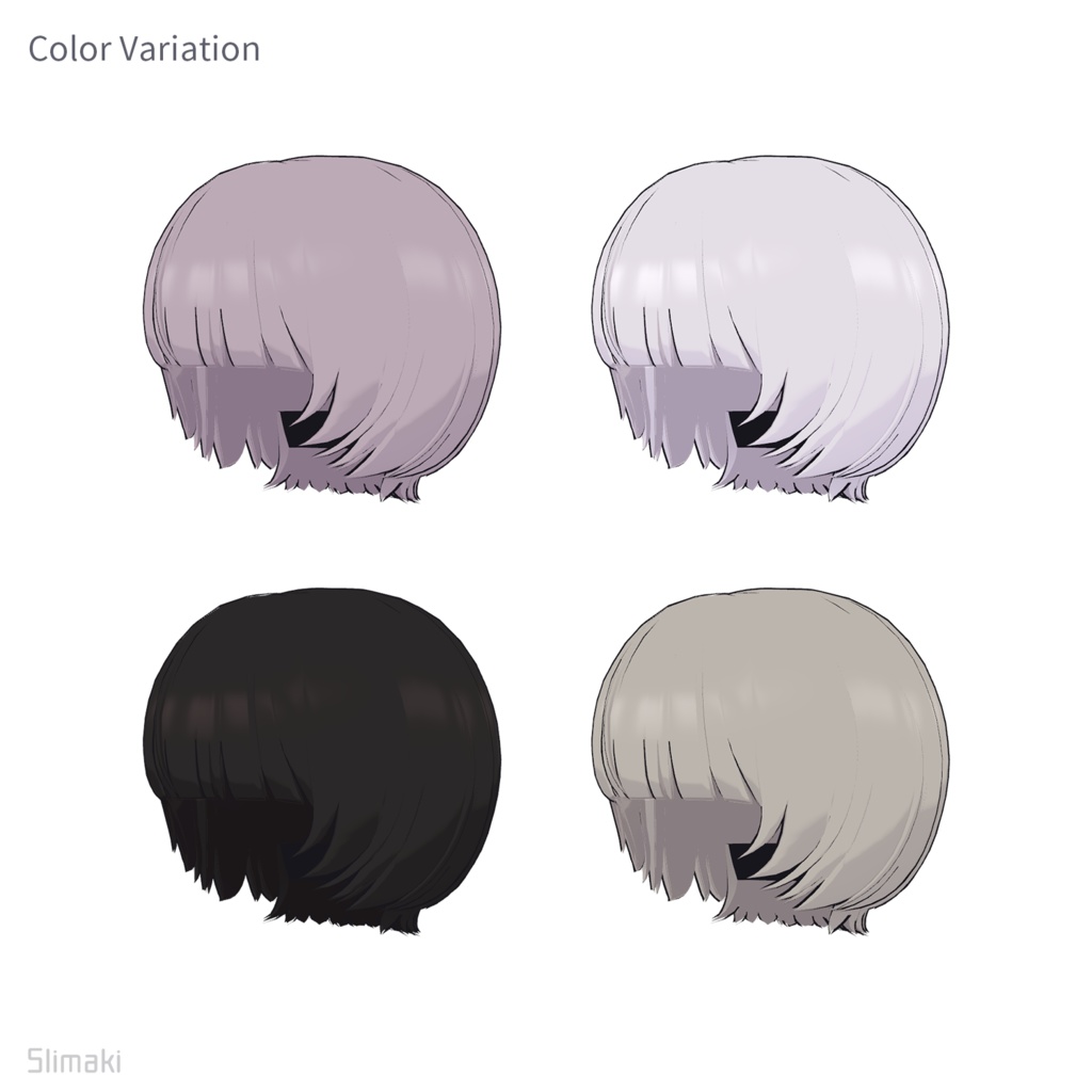 【VRC HAIR】Lapwing対応・顔周りレイヤーボブ BobHair