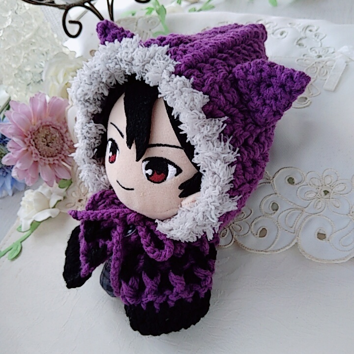 16センチぬい着ぐるみ 紫グレー