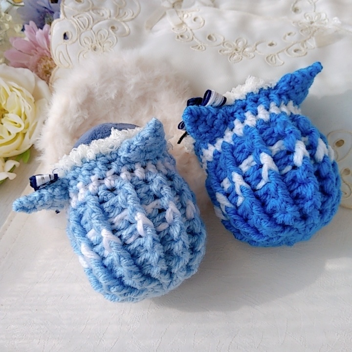 もちマス着ぐるみ 紺色バラリボン