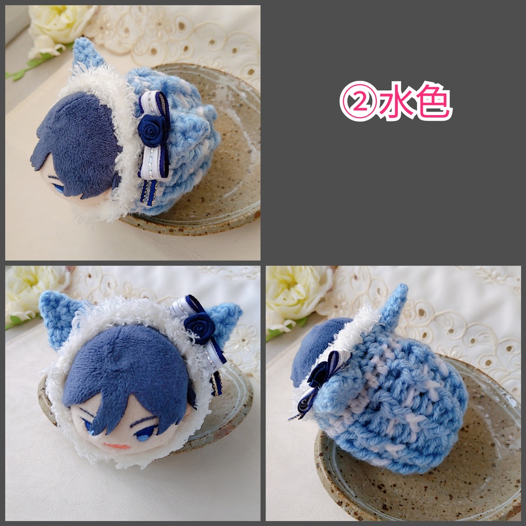 もちマス着ぐるみ 紺色バラリボン