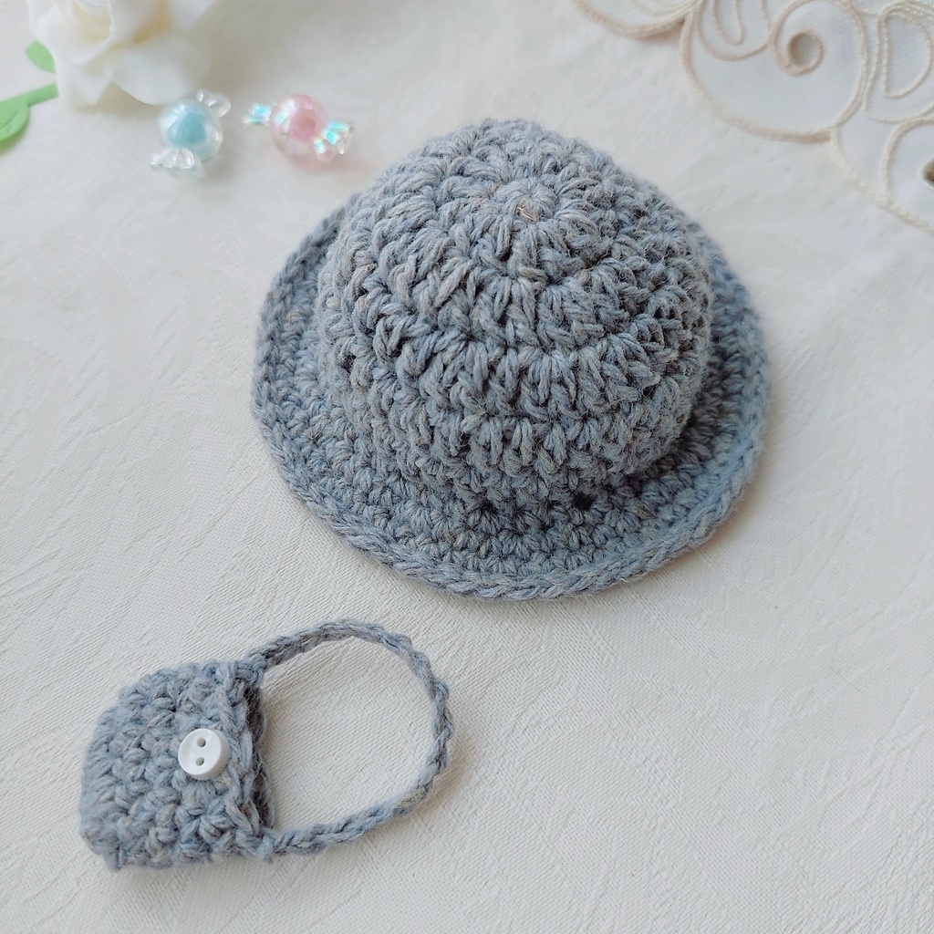 10センチぬい用帽子&バッグセット 2WAY リネン