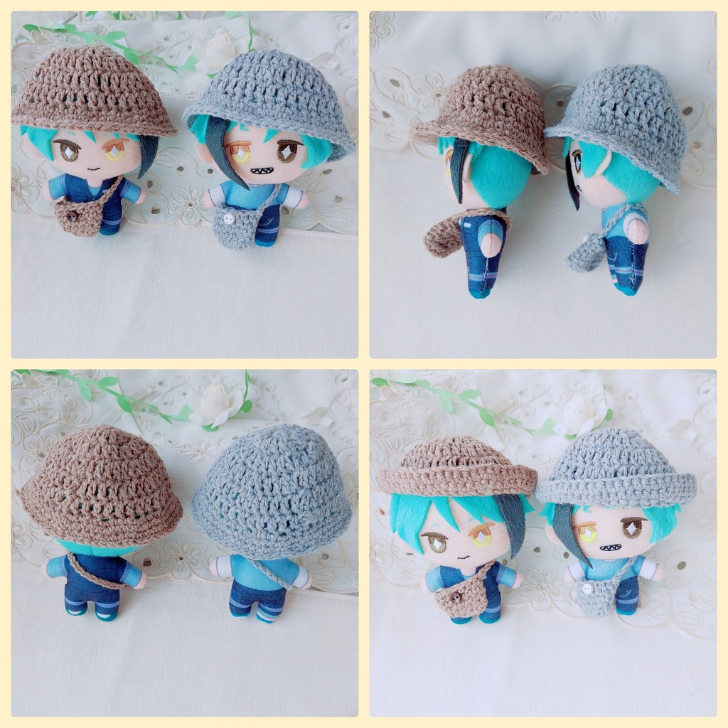 10センチぬい用帽子&バッグセット 2WAY リネン