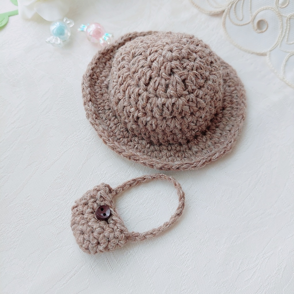 10センチぬい用帽子&バッグセット 2WAY リネン