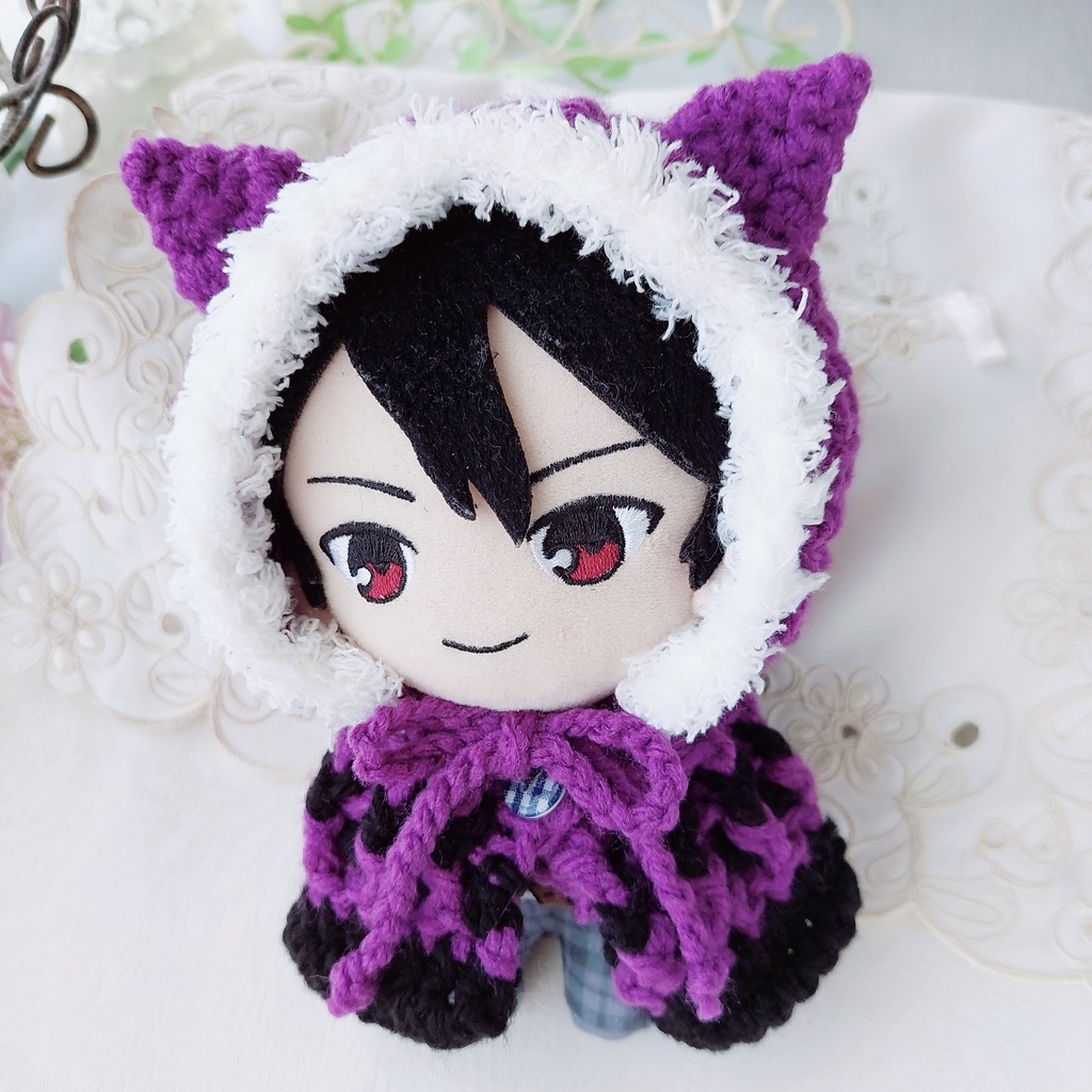 16センチぬい着ぐるみ　紫黒白