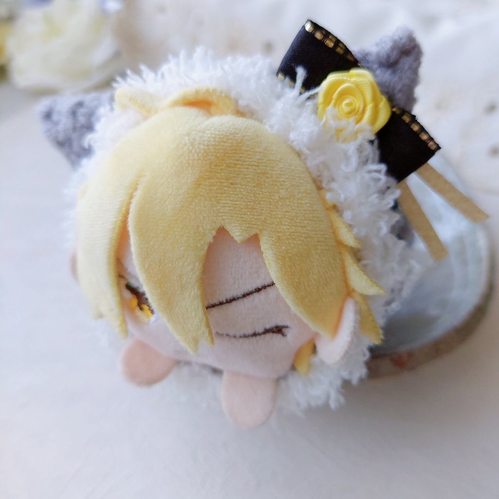 もち着ぐるみ グレー黒シャンパンリボン