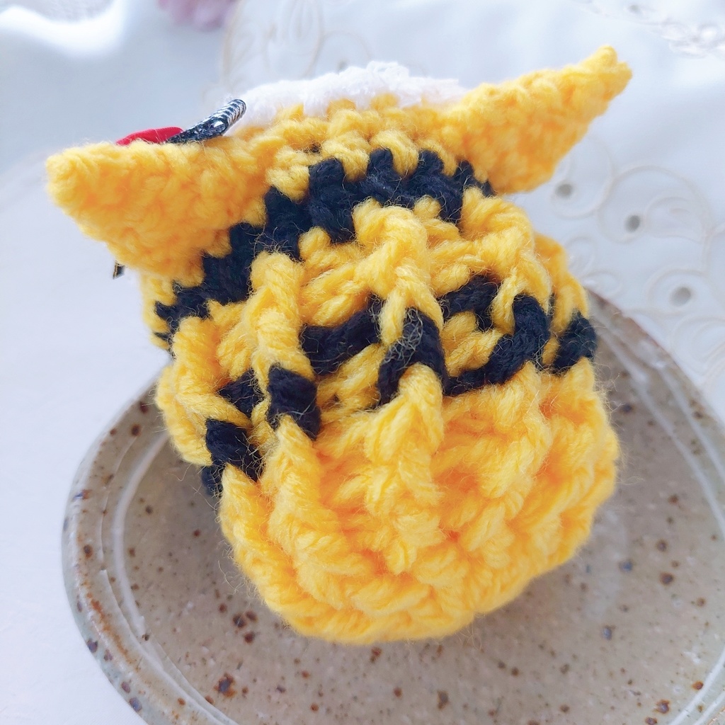 もちマス着ぐるみ ミツバチ色千鳥リボン