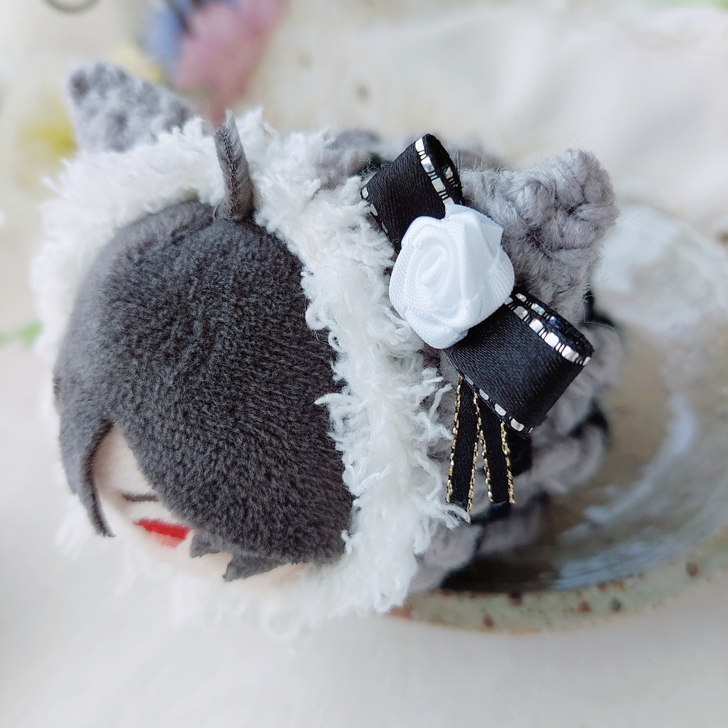 もちマス着ぐるみ グレー黒 紫バラ白バラ黒バラ