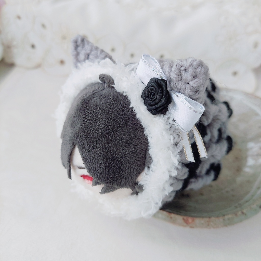 もちマス着ぐるみ グレー黒 紫バラ白バラ黒バラ