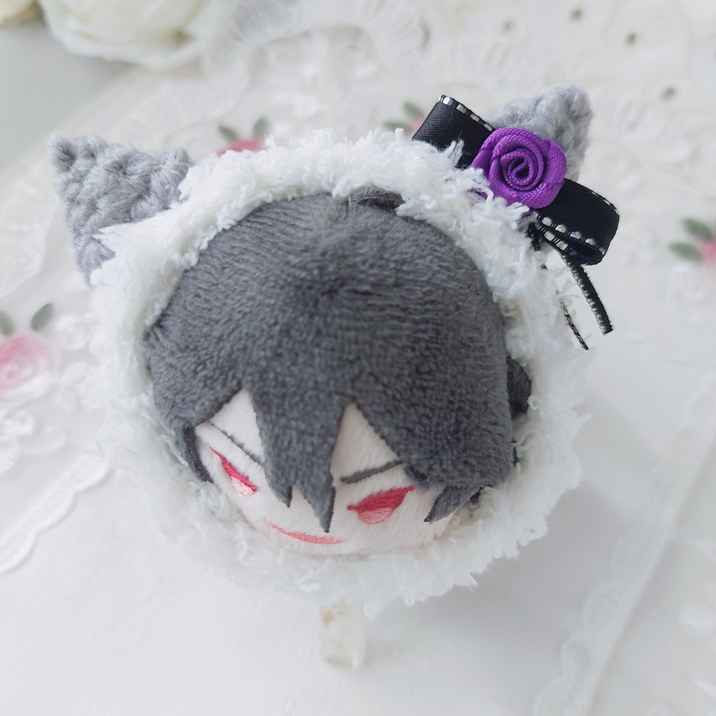 もちマス着ぐるみ グレー黒 紫バラ白バラ黒バラ