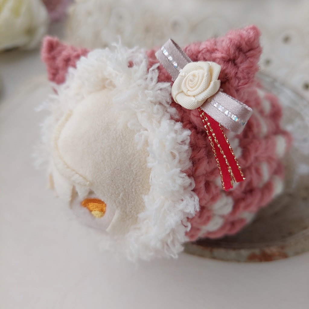 もちマス着ぐるみ サンドベージュリボン