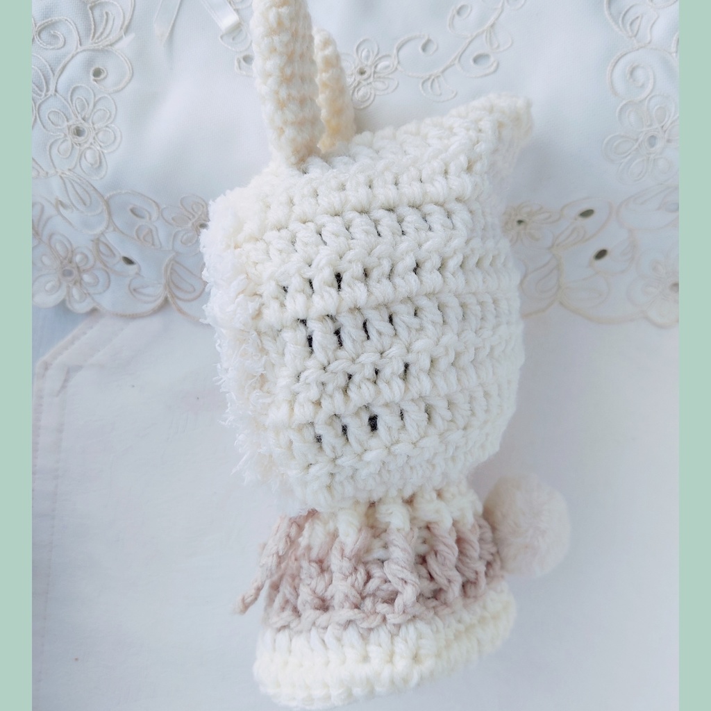 16センチぬい着ぐるみ アイボリーホワイトうさ耳しっぽ付