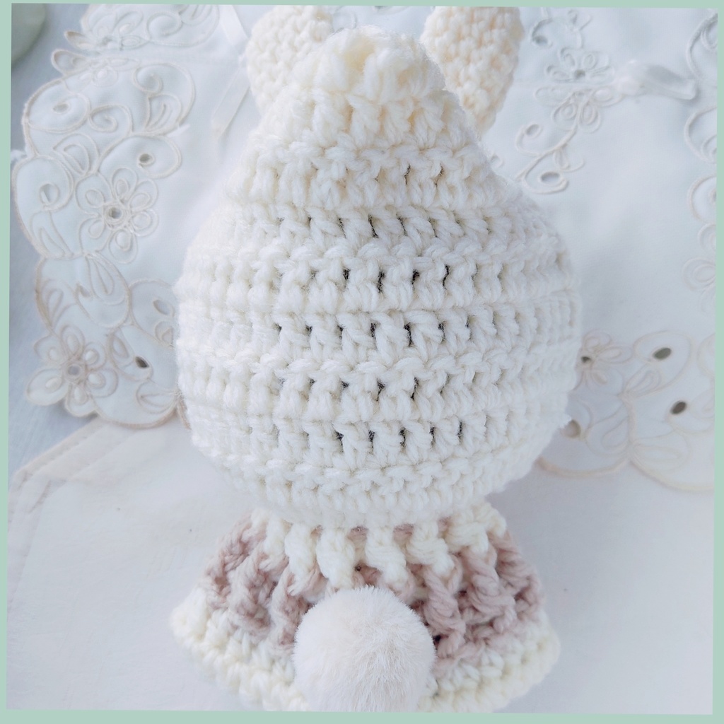 16センチぬい着ぐるみ アイボリーホワイトうさ耳しっぽ付