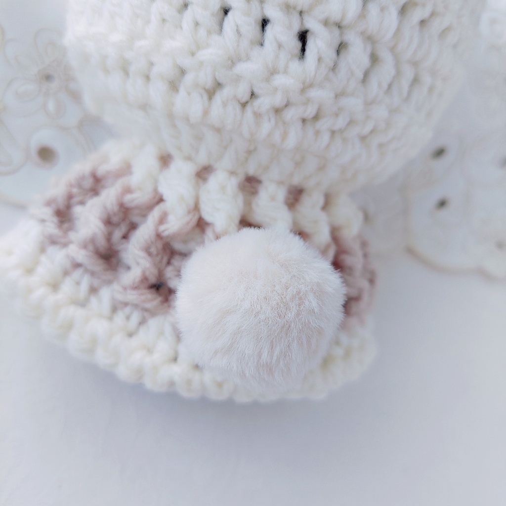 16センチぬい着ぐるみ アイボリーホワイトうさ耳しっぽ付