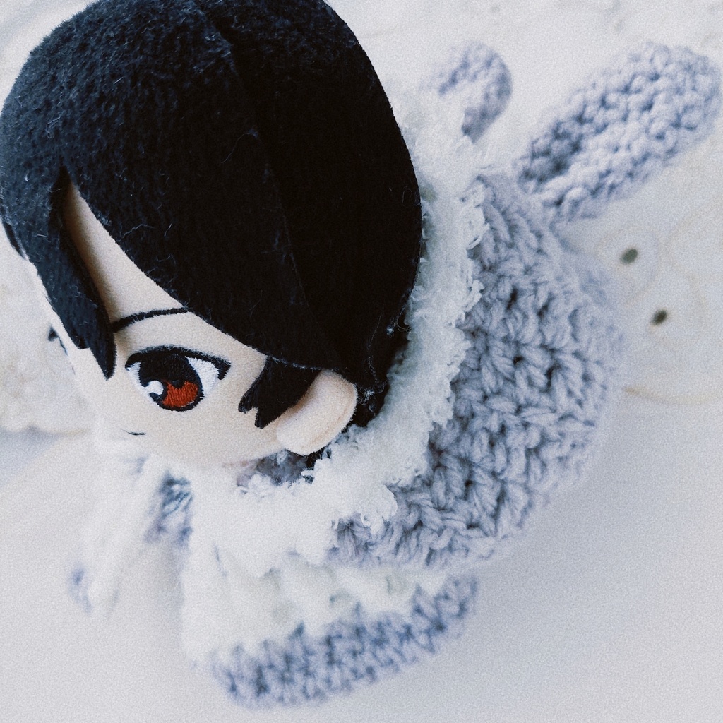 16センチぬい着ぐるみ ライトグレーうさ耳