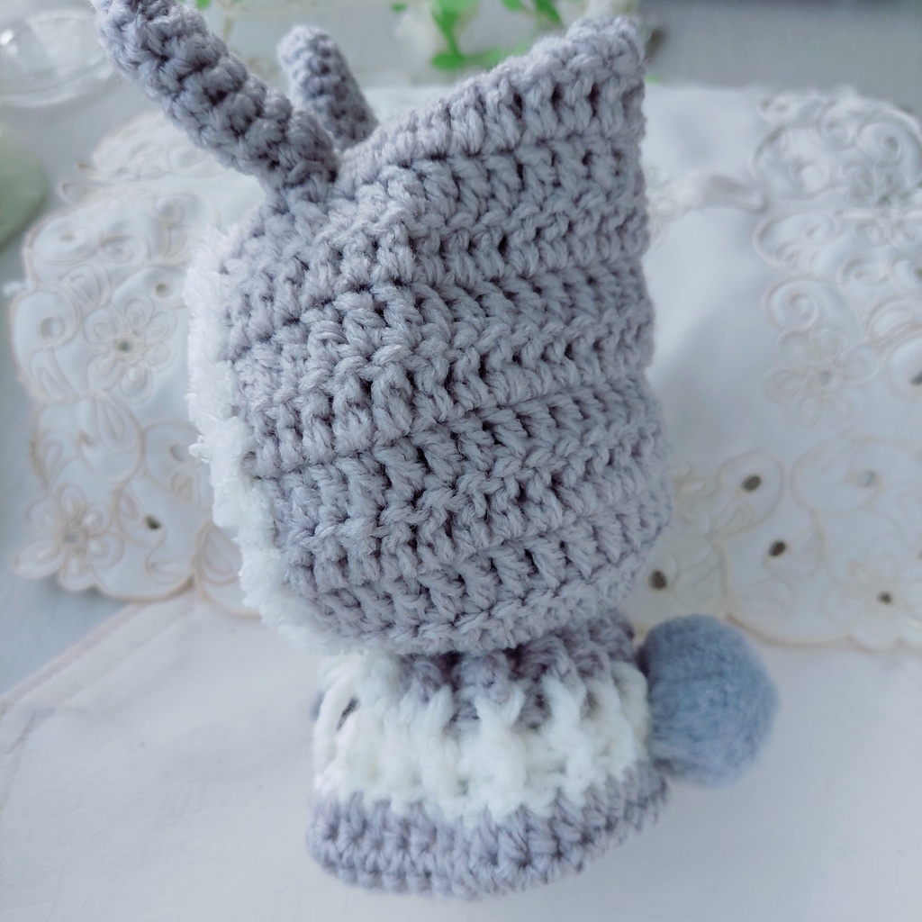 16センチぬい着ぐるみ ライトグレーうさ耳