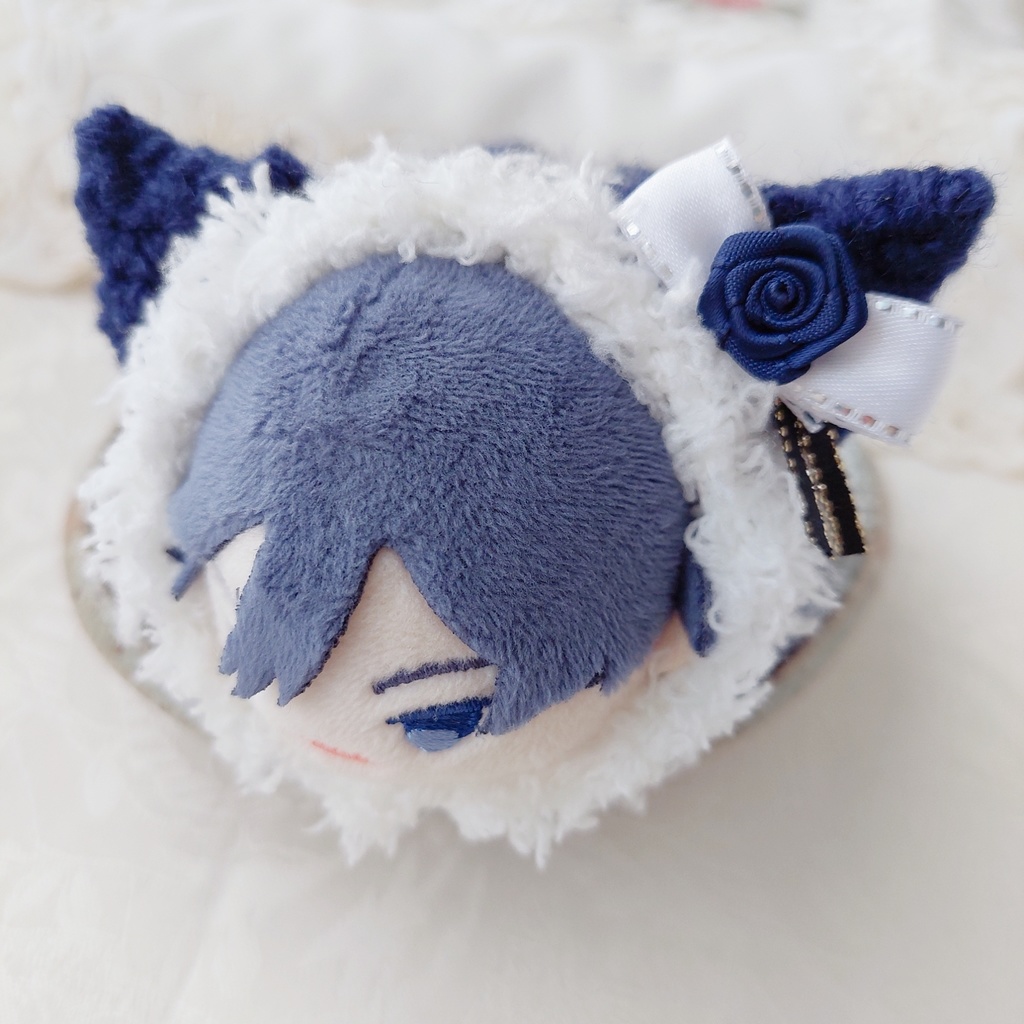 もちマス着ぐるみ【768】紺色白黒リボン紺色バラ