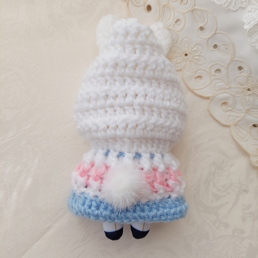 コスマスにとたん用着ぐるみ【AU02】白水色ピンクうさ耳しっぽ付