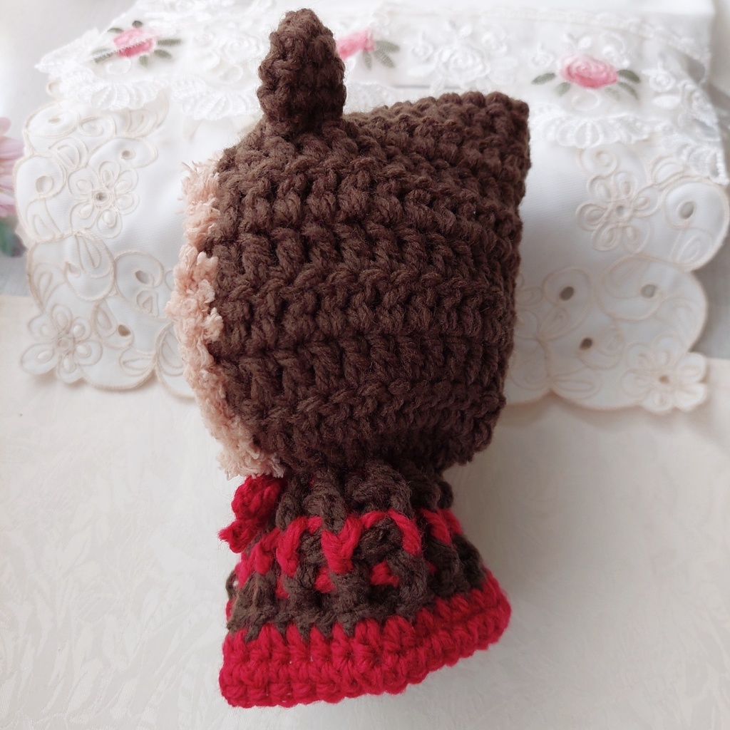 16センチぬい着ぐるみ くま耳 チョコベリー色