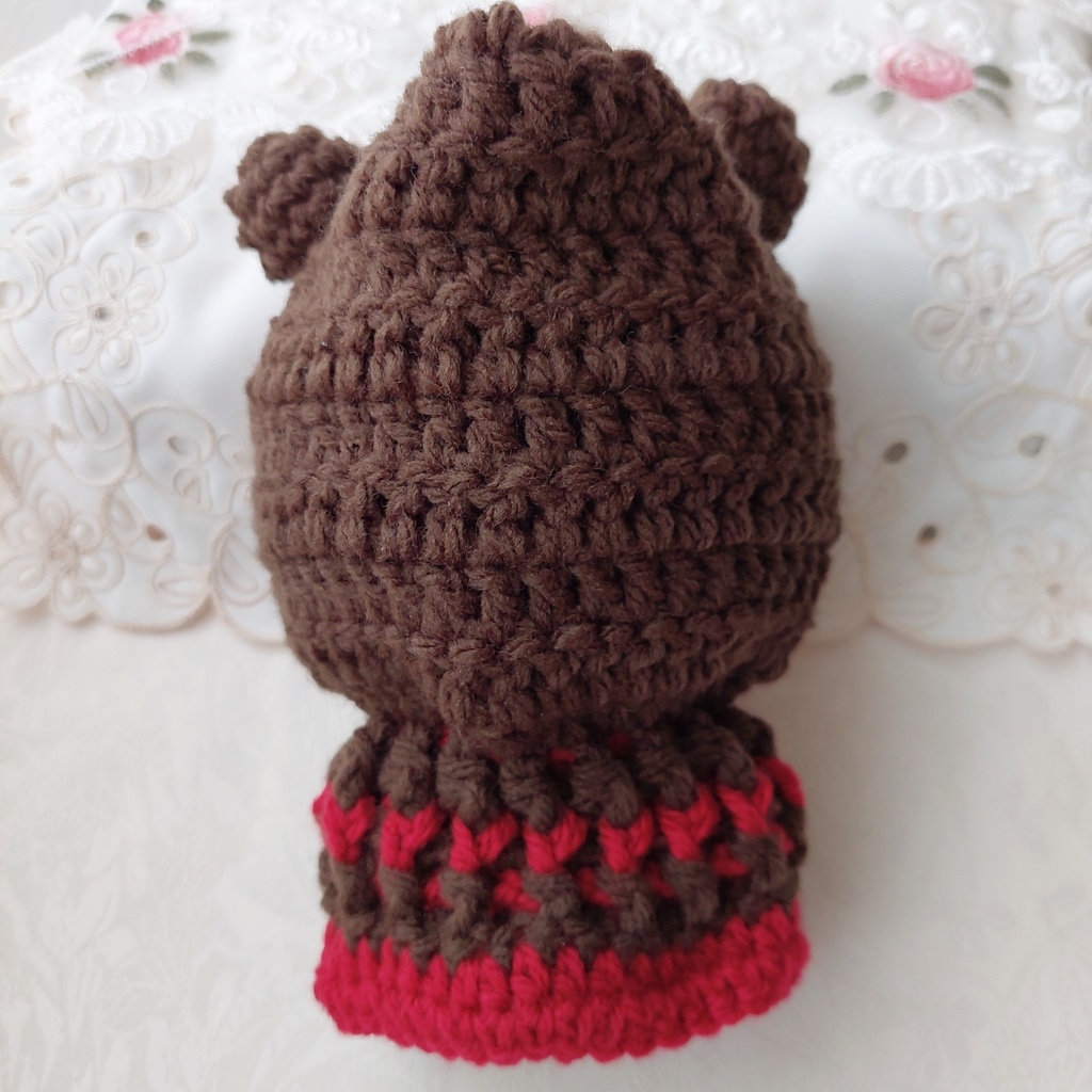 16センチぬい着ぐるみ くま耳 チョコベリー色