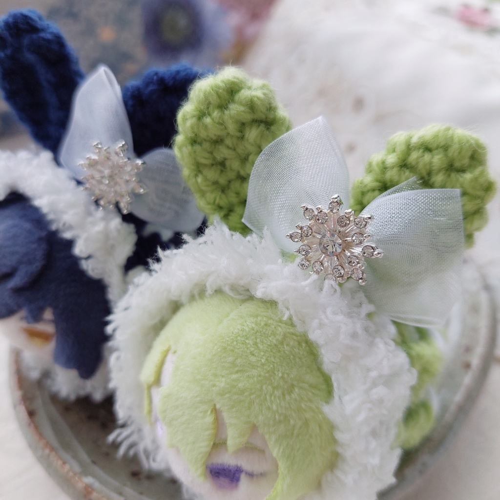 もちマスミニ用着ぐるみ 紺色 薄い緑