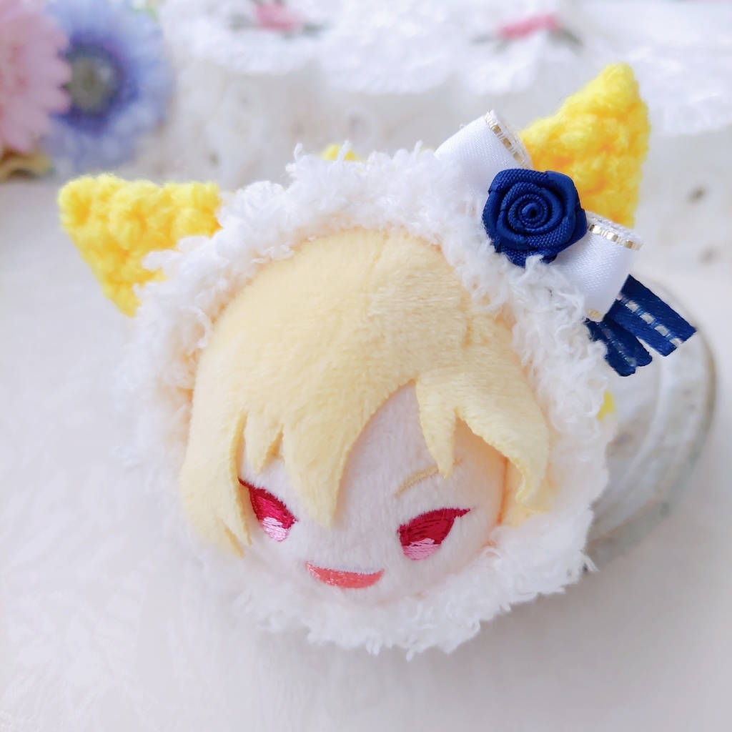もちマス着ぐるみ レモンイエロー紺色バラ