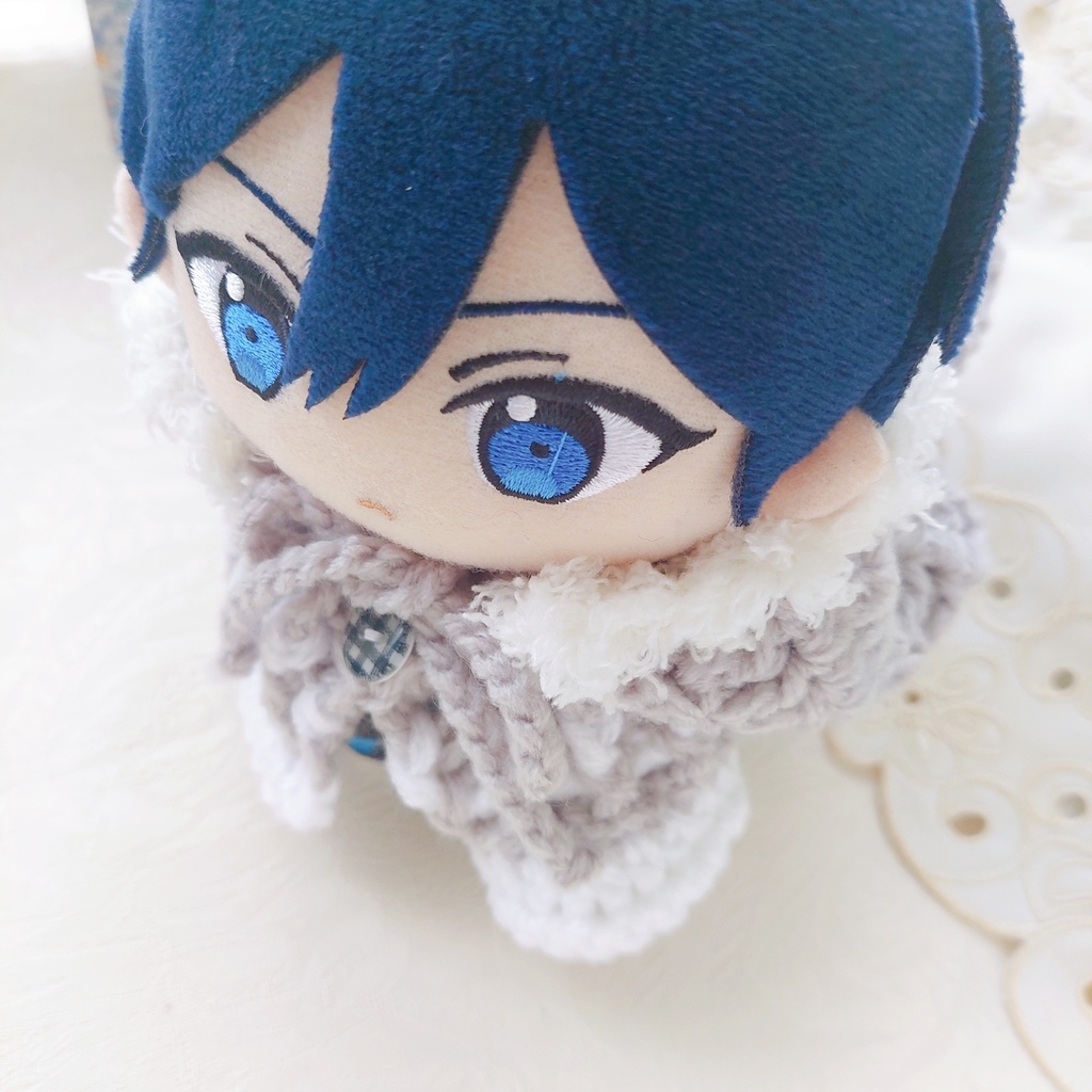 16センチぬい着ぐるみ【P10】ライトグレー白