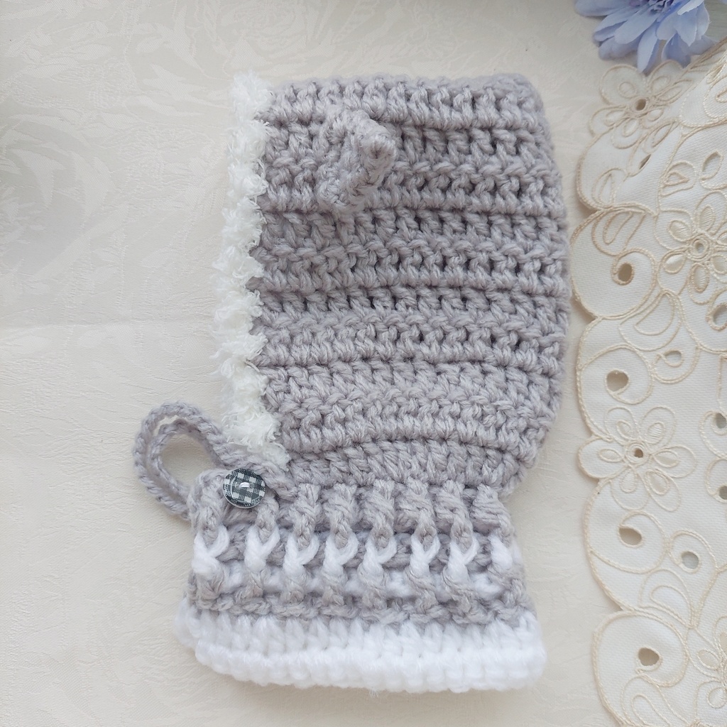 16センチぬい着ぐるみ【P10】ライトグレー白