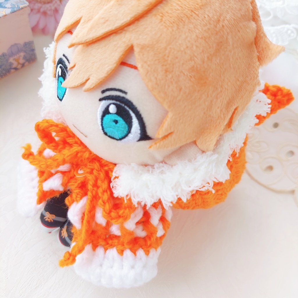 16センチぬい着ぐるみ【P53】オレンジ白