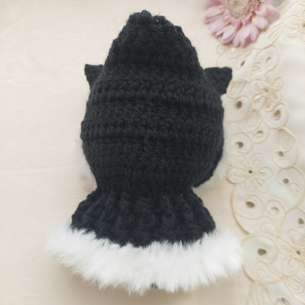 16センチぬい着ぐるみ 黒色 ふわファー