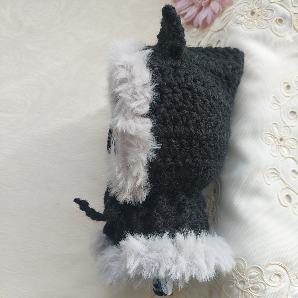 16センチぬい着ぐるみ 黒色 ふわファー