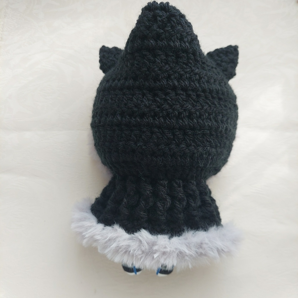 16センチぬい着ぐるみ 黒色 ふわファー