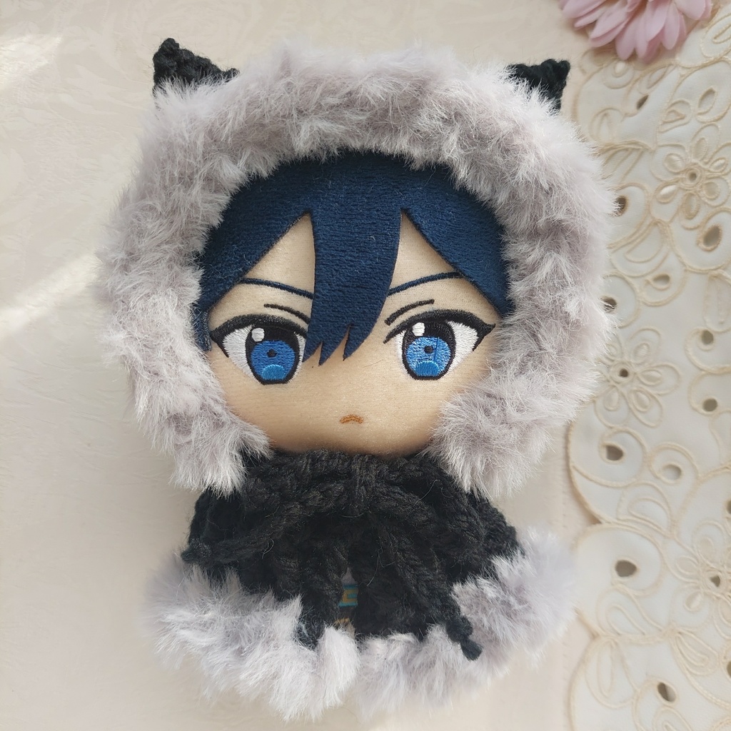 16センチぬい着ぐるみ 黒色 ふわファー