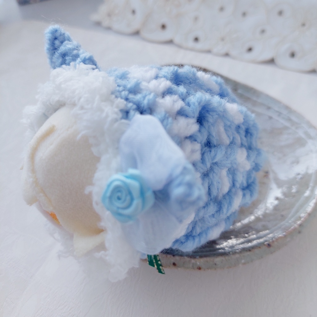 もちマス着ぐるみ パステルカラーグリーンリボン