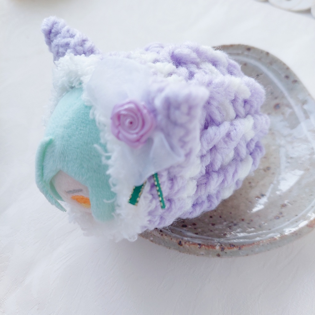 もちマス着ぐるみ パステルカラーグリーンリボン