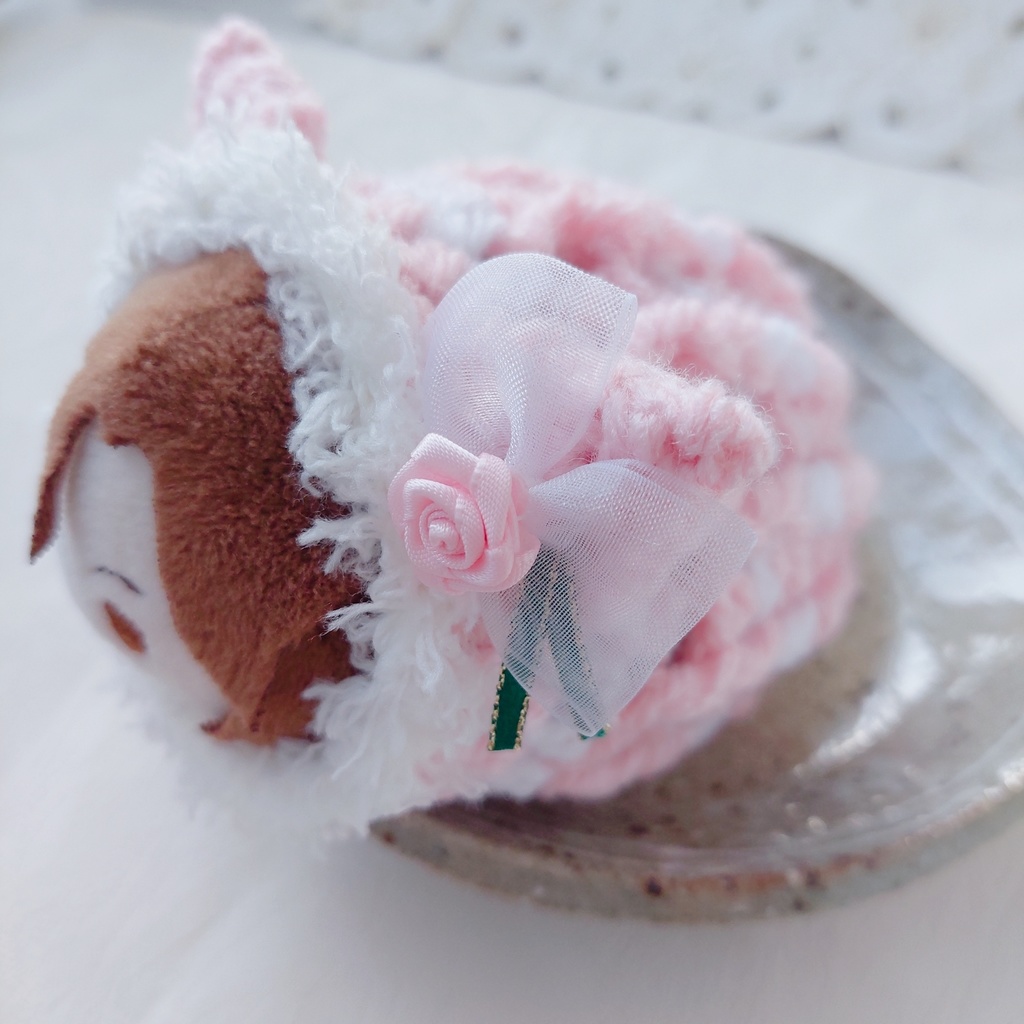 もちマス着ぐるみ パステルカラーグリーンリボン