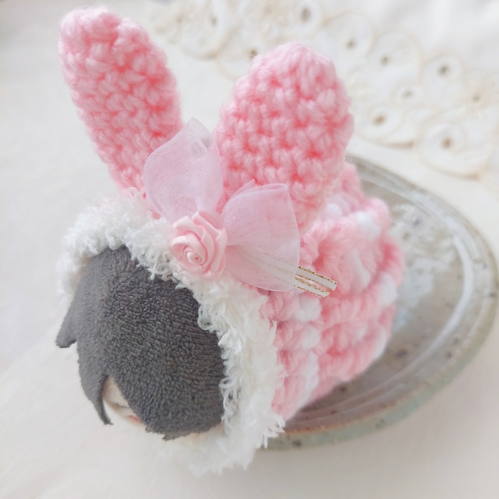 もちマス着ぐるみ うさ耳パステルカラーバラ