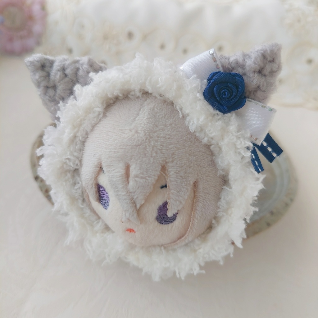 もちマス着ぐるみ グレー紺色バラ