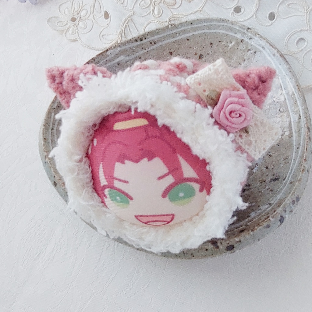 おまんじゅう着ぐるみ くすみカラーレースリボン