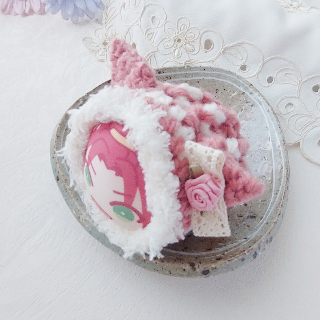 おまんじゅう着ぐるみ くすみカラーレースリボン