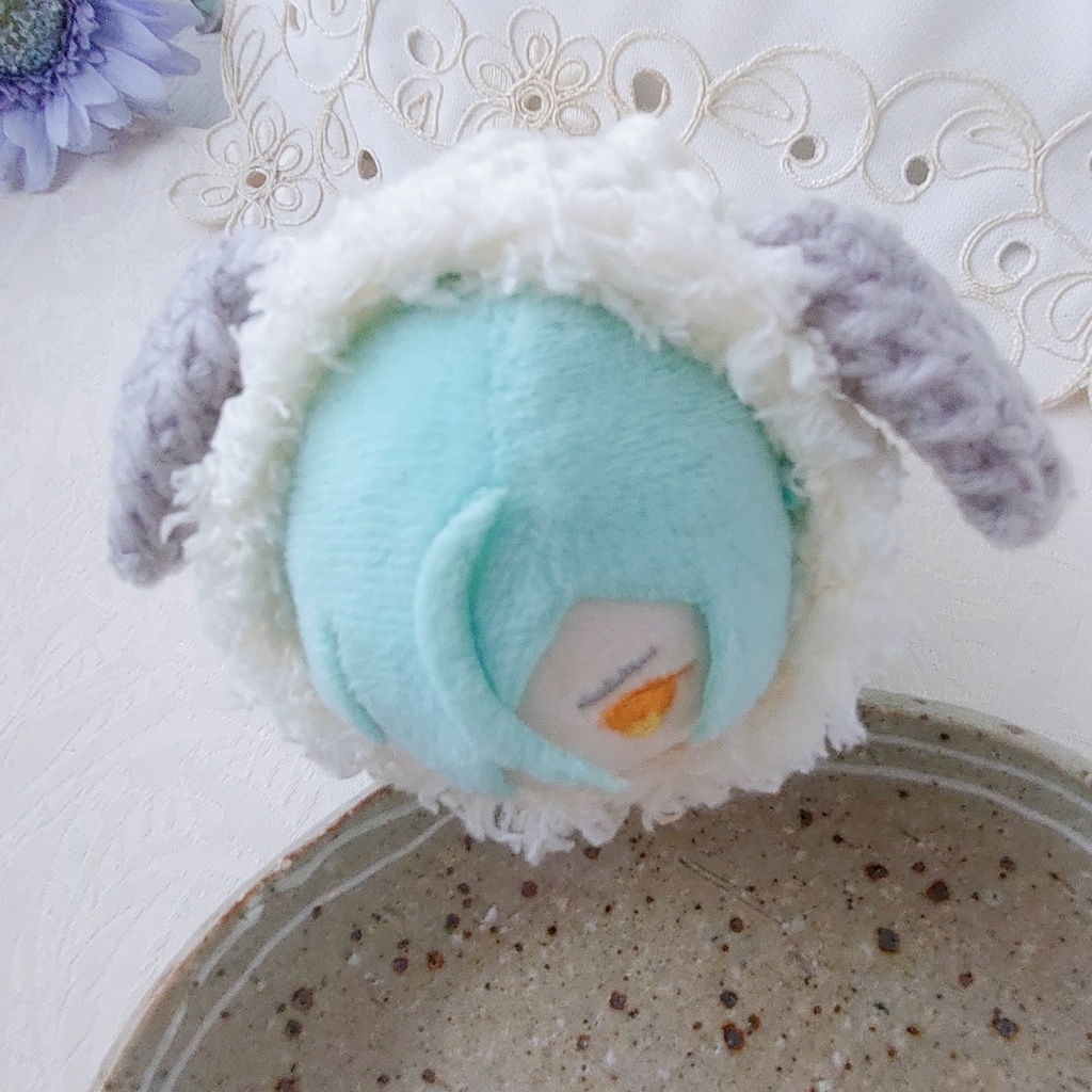 もちマス着ぐるみ オフホワイト犬耳