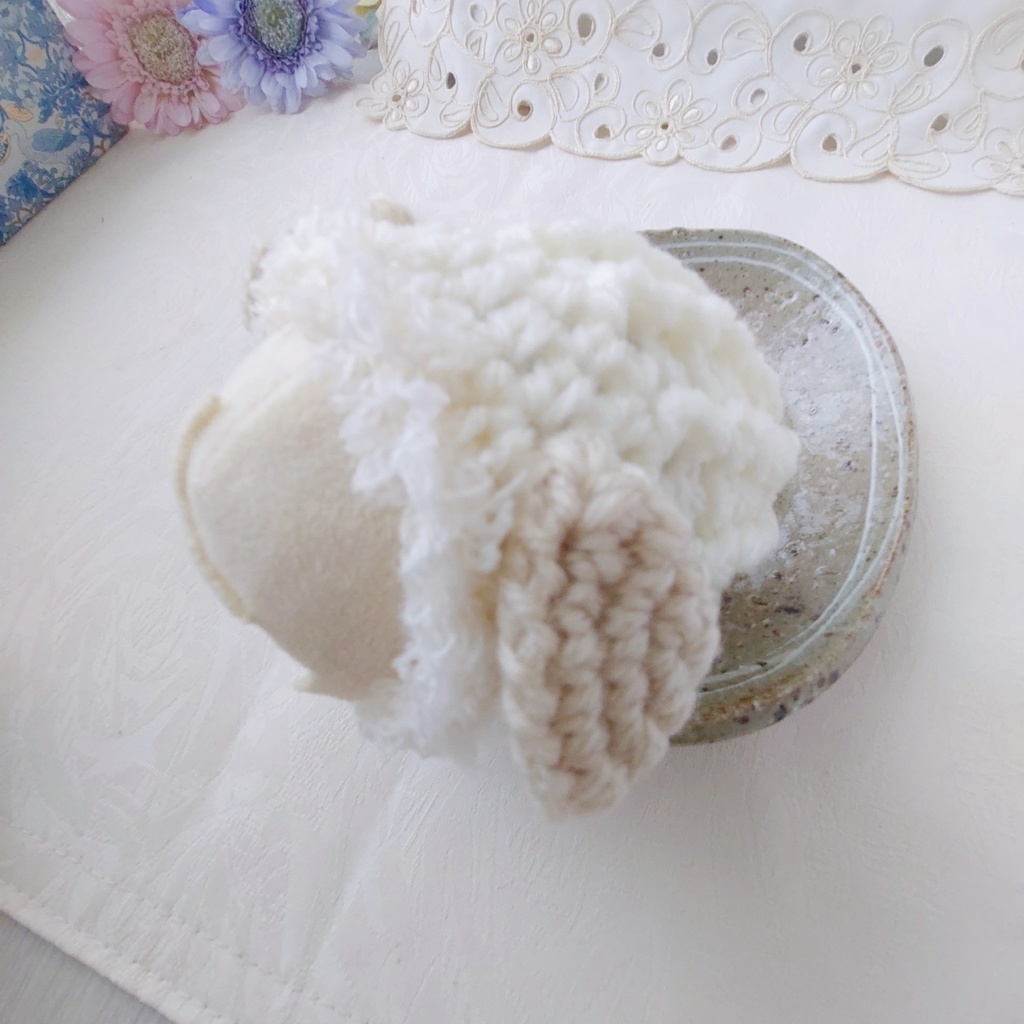 もちマス着ぐるみ オフホワイト犬耳