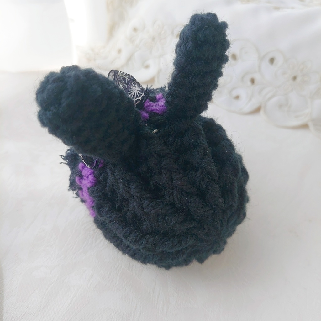 おまんじゅう着ぐるみ うさ耳黒紫