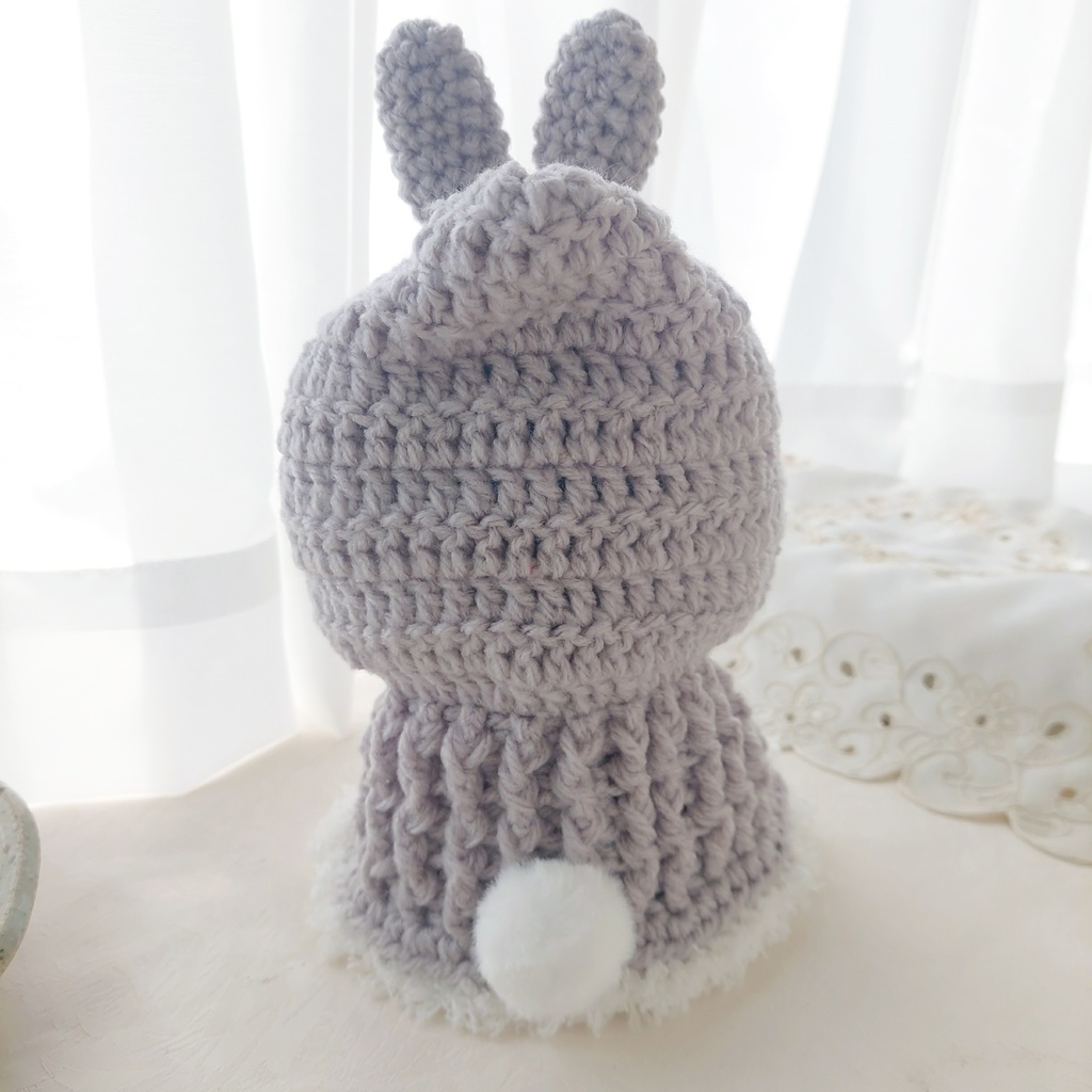 わんぱくぬい着ぐるみ ライトグレーうさ耳しっぽ付