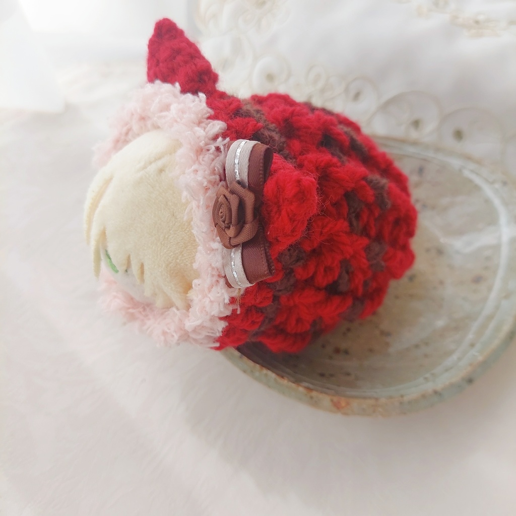 もちマス着ぐるみ チョコ色リボンスイーツカラー