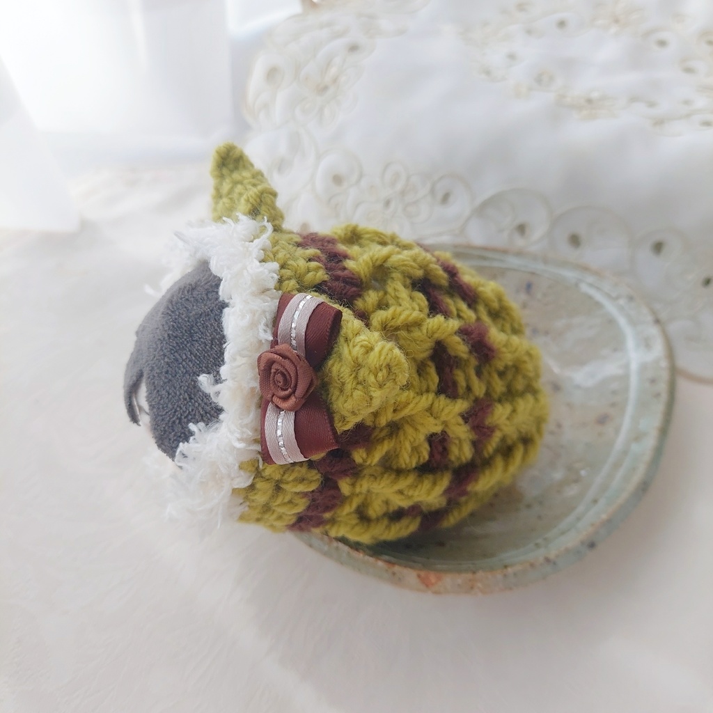 もちマス着ぐるみ チョコ色リボンスイーツカラー