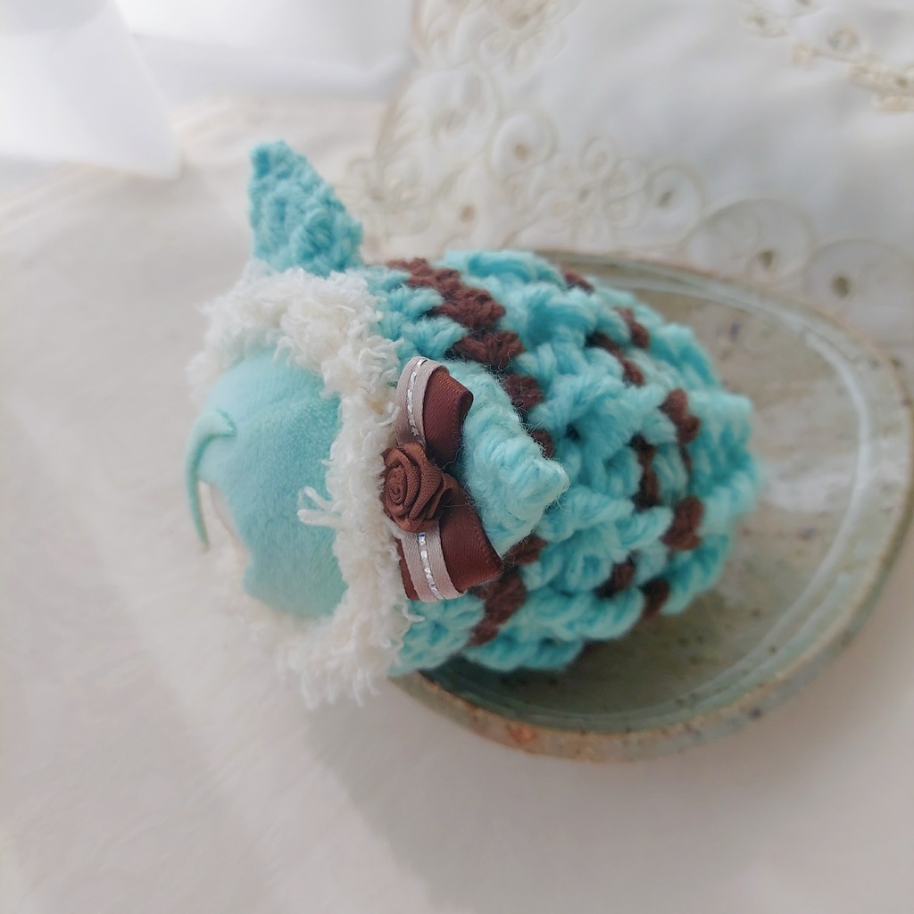 もちマス着ぐるみ チョコ色リボンスイーツカラー