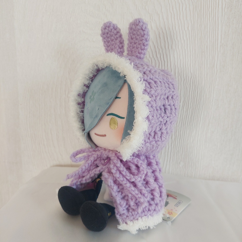 わんぱくぬいサイズ着ぐるみ ラベンダーうさ耳しっぽ付