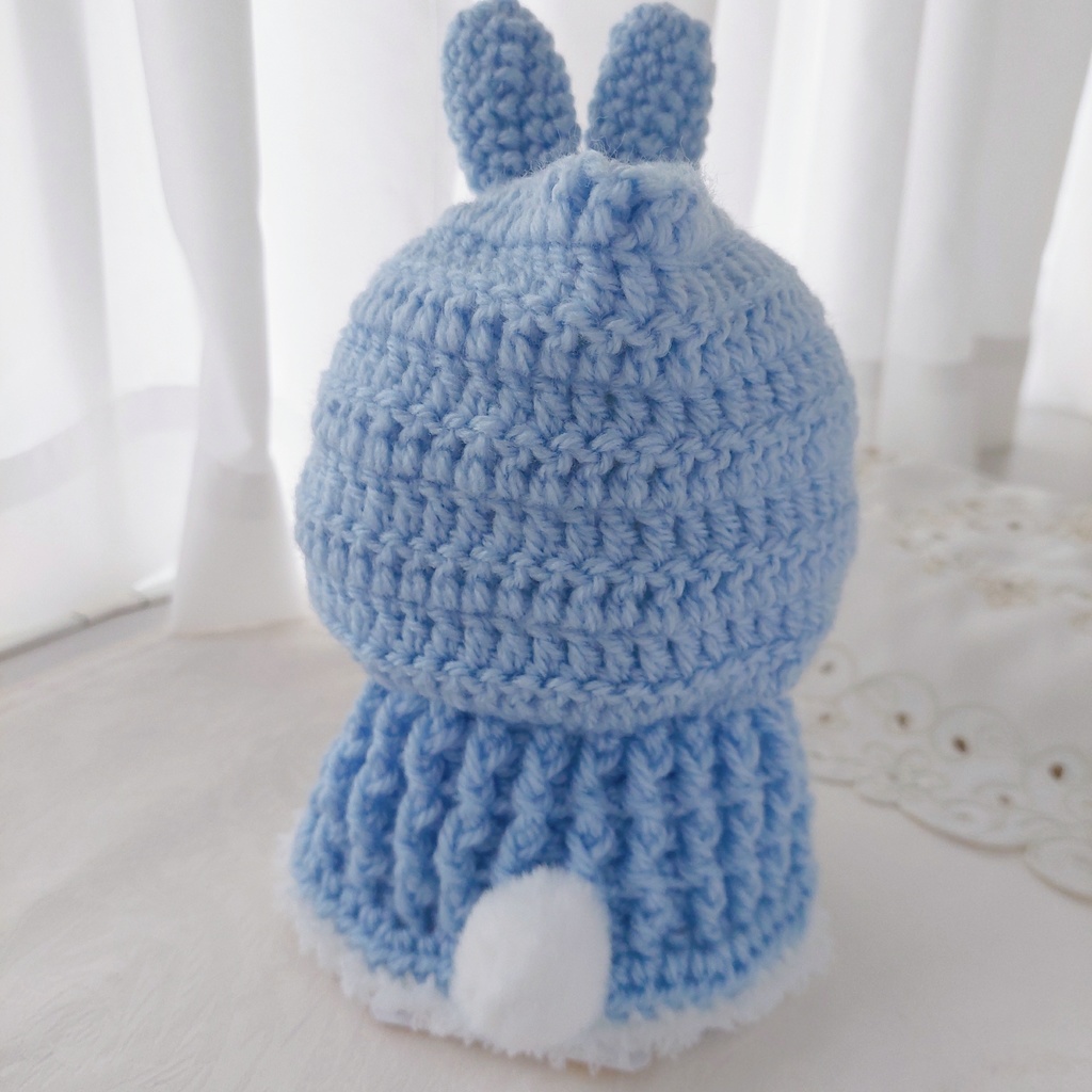 わんぱくぬい着ぐるみ 水色 うさ耳しっぽ付