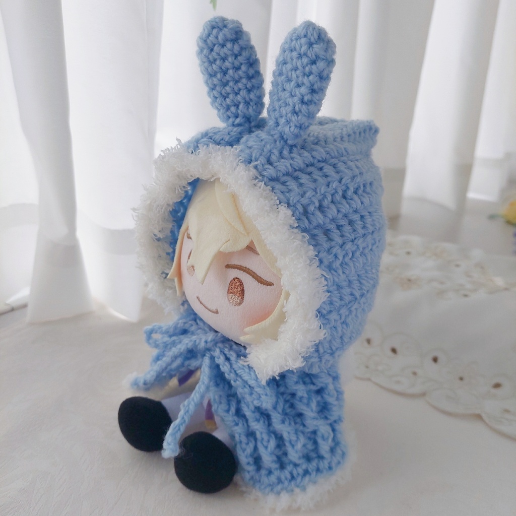 わんぱくぬい着ぐるみ　水色　うさ耳しっぽ付